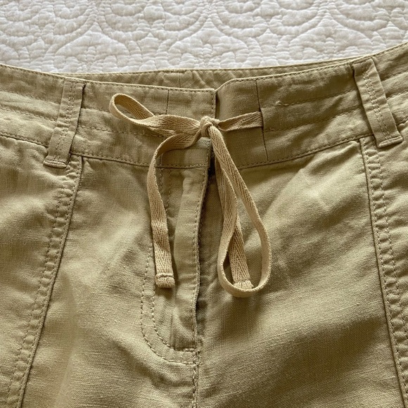 Ann Taylor Linen Culottes Tan Drawstring 4 Pockets Mid Rise Size 6 - Picture 5 of 12